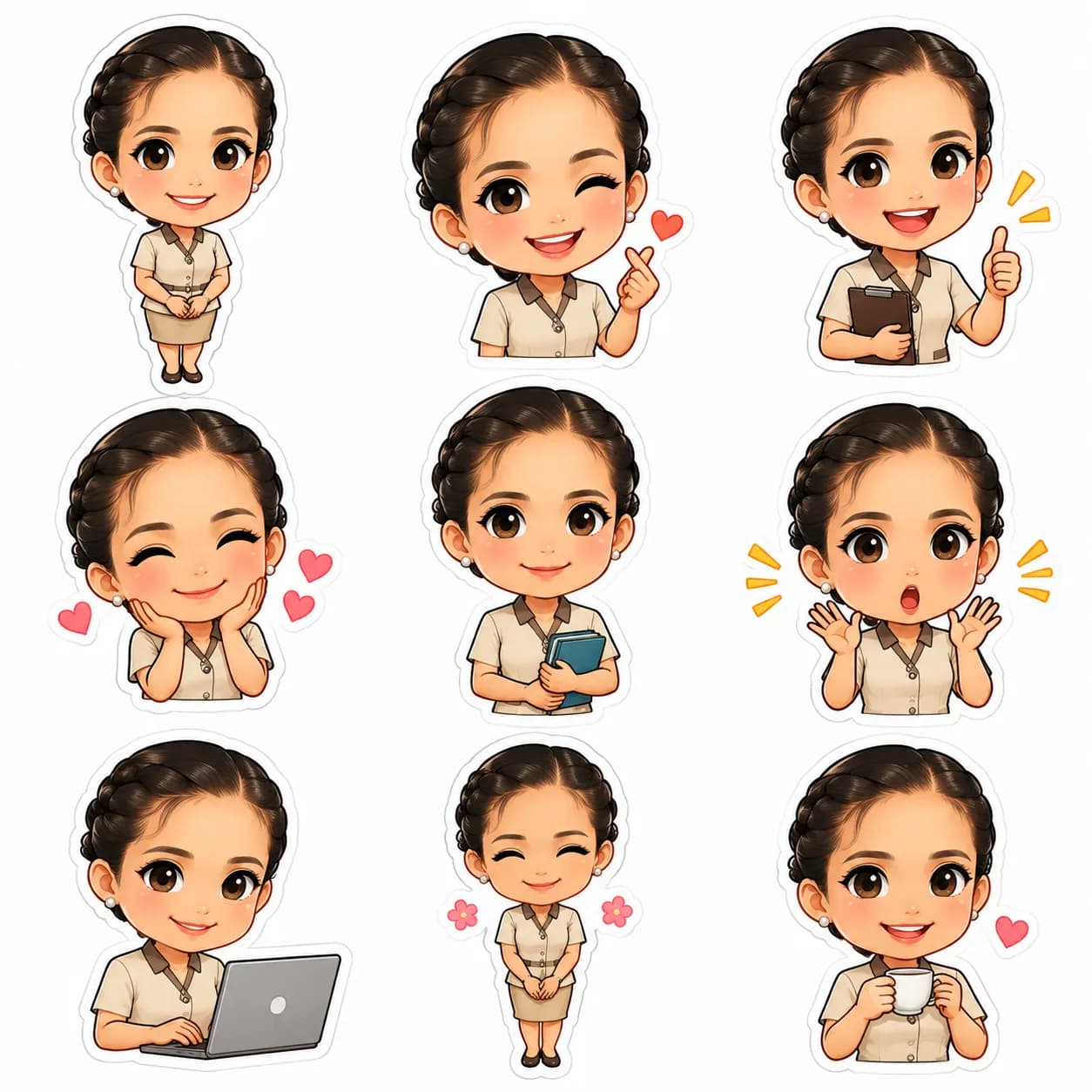 Office chibi stickers