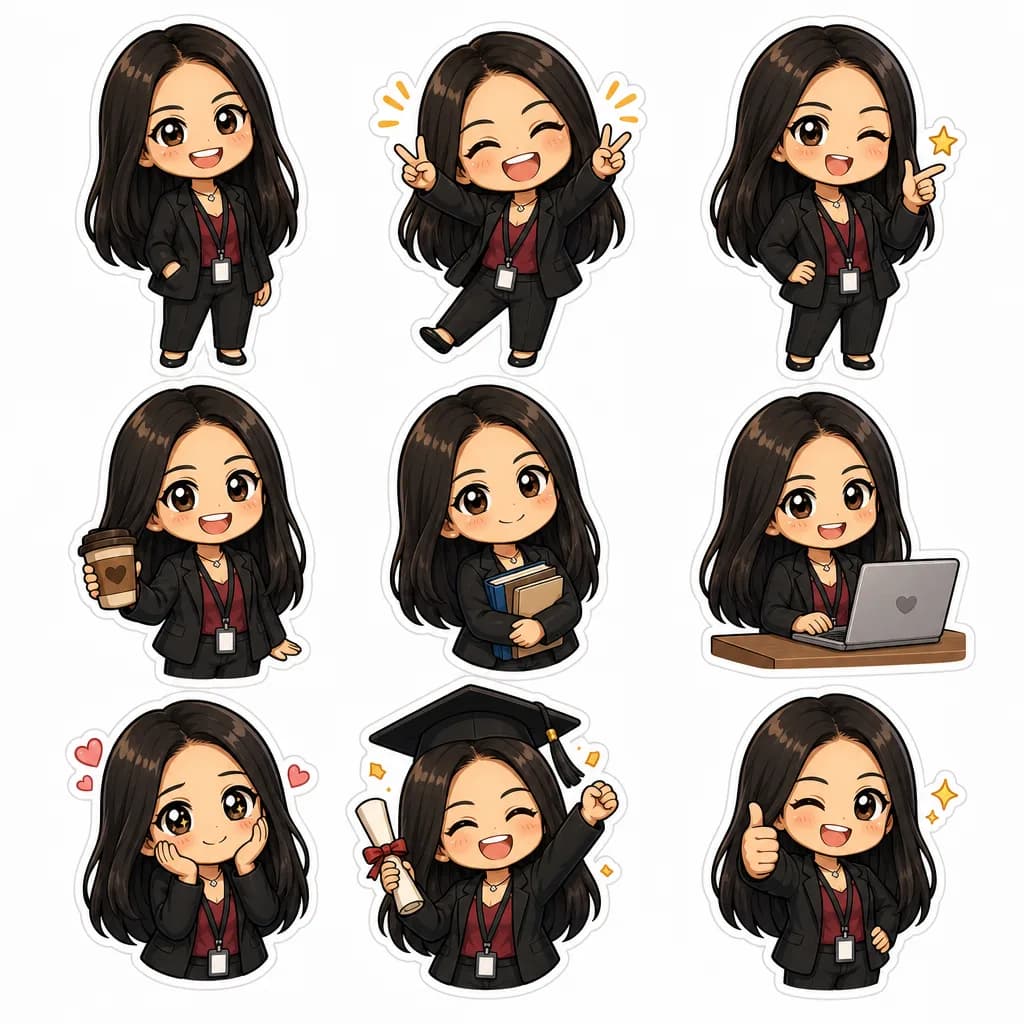 Everyday chibi stickers