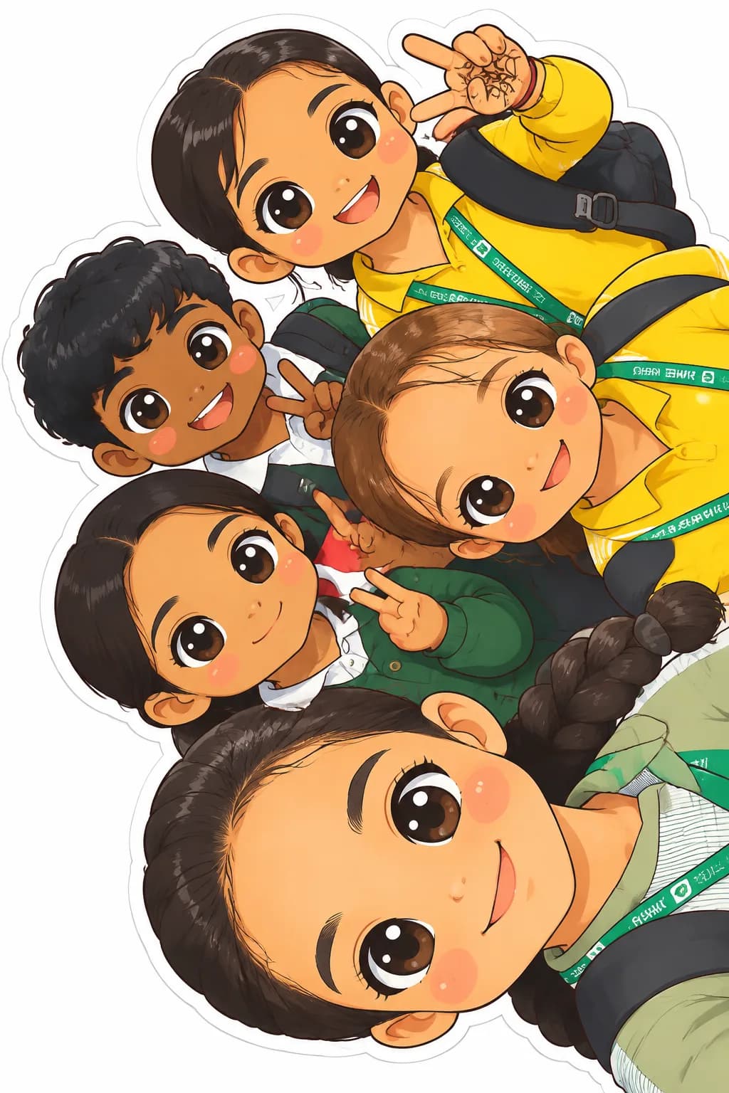 Chibi friends selfie