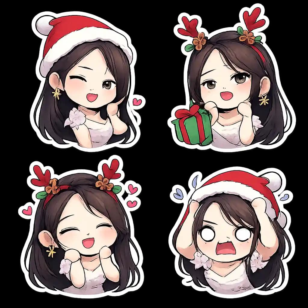 Christmas chibi stickers
